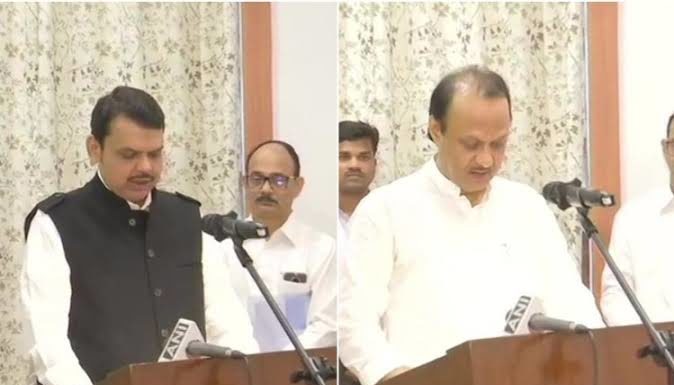 महाराष्ट्रात राजकीय भूकंप: देवेंद्र फडणवीस पुन्हा मुख्यमंत्री तर अजित पवार उमुख्यमंत्री