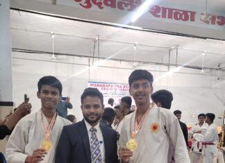 राज्यस्तरीय कराटे स्पर्धेत पार्थ आणि हिमांशुने कोरले सुवर्ण पदकावर नाव
